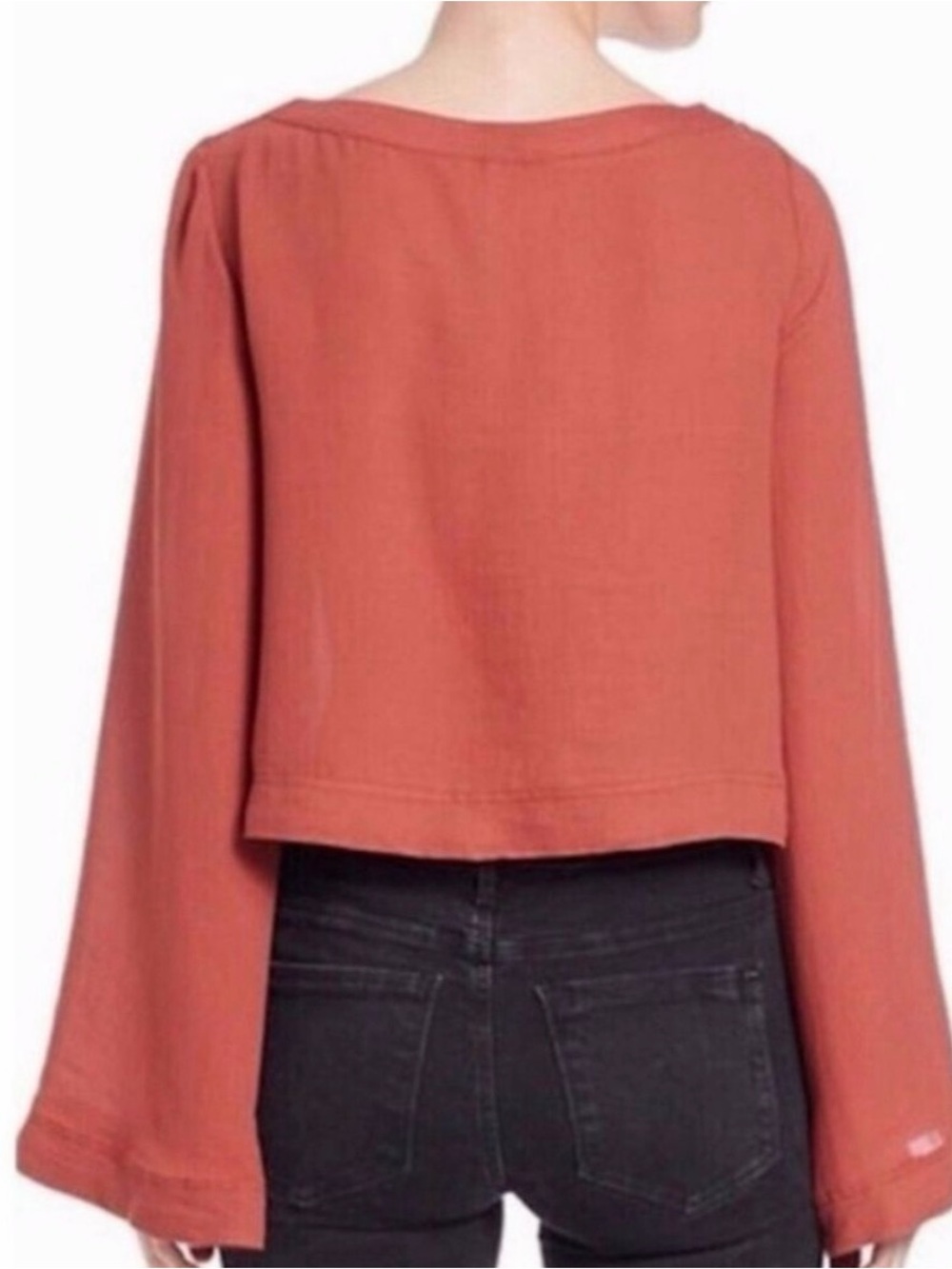 Free People Stars Aligned Crop Bell Sleeve Top